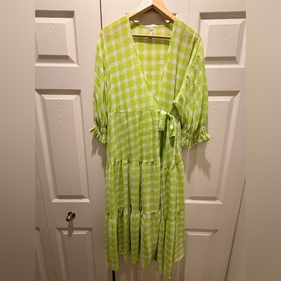 Urban Outfitters Gingham Wrap Dress - Picture 2 of 8